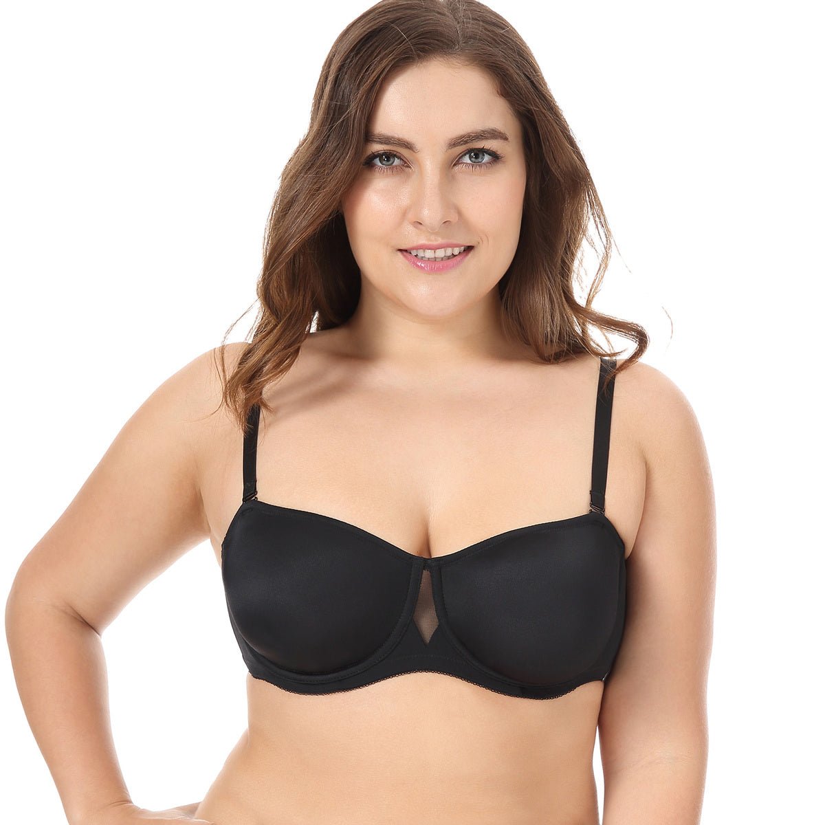 Plus Size Seamless Strapless Underwire Bra – Non - Padded Supportive Bandeau (Up to F Cup)