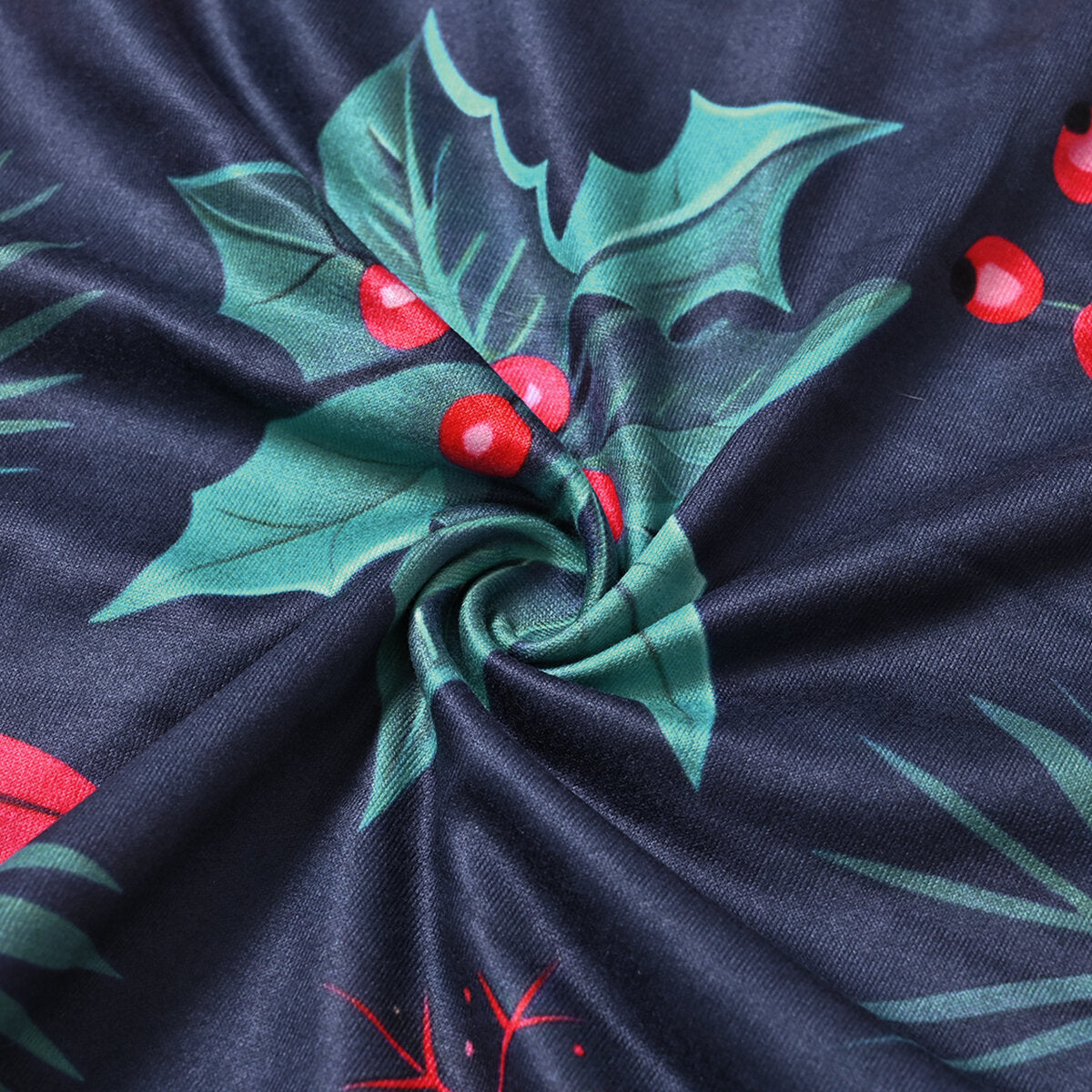 Midnight Poinsettia & Candle Christmas Chair Cover – Stretch Dining Slipcover