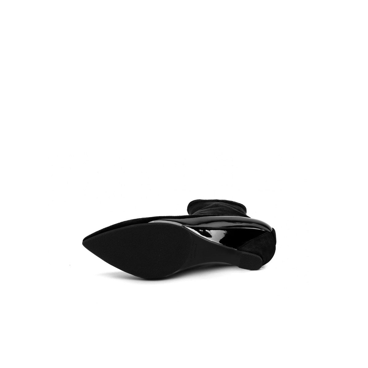 pointed suede ankle booties all black 5