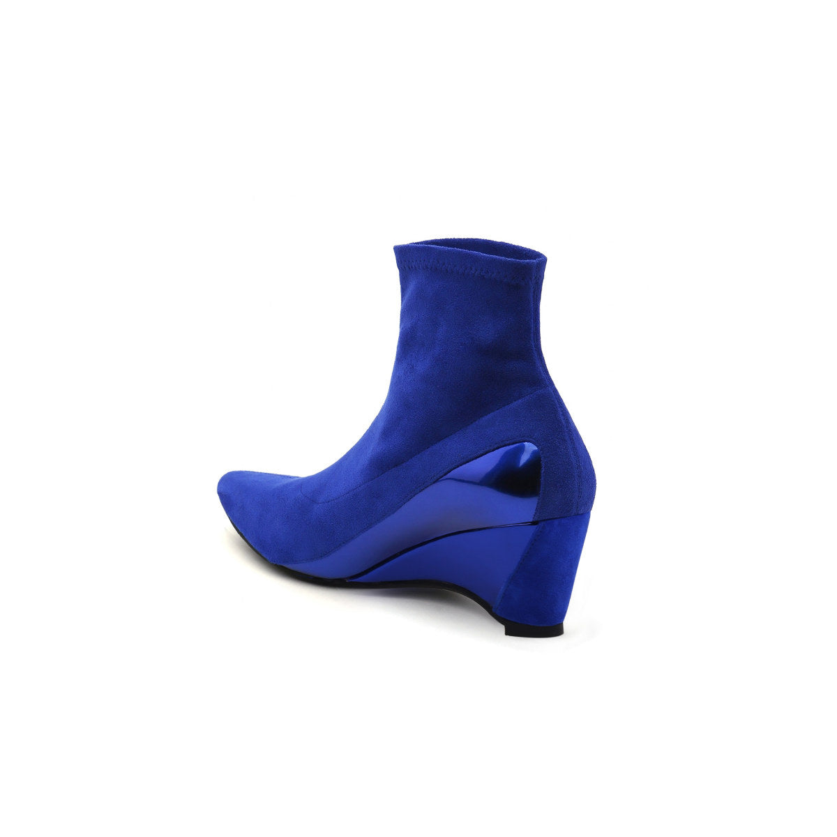 pointed suede ankle booties all blue 4