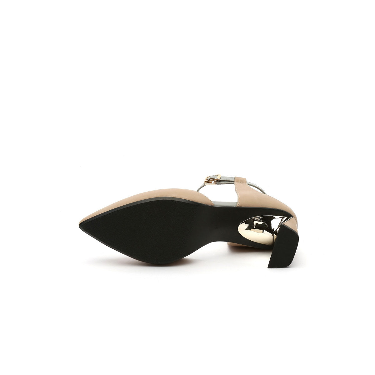 pointed toe ankle strap dorsay heels all apricot 5