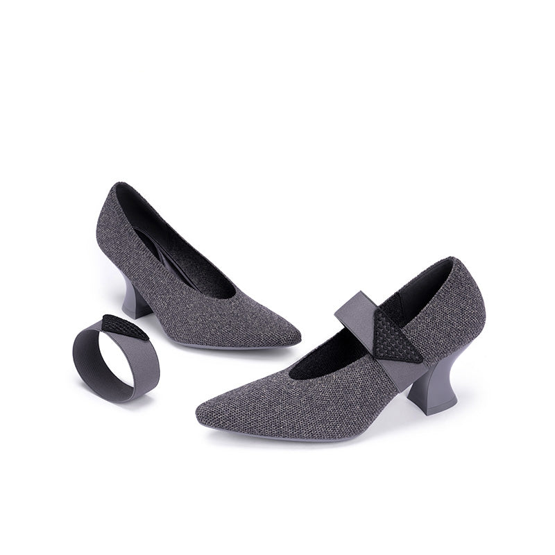 pointed toe french chic pumps all charcoal 4