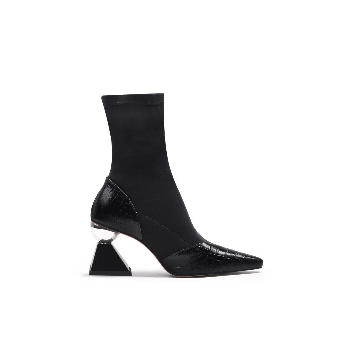 pointed toe glam ankle boots all black 3