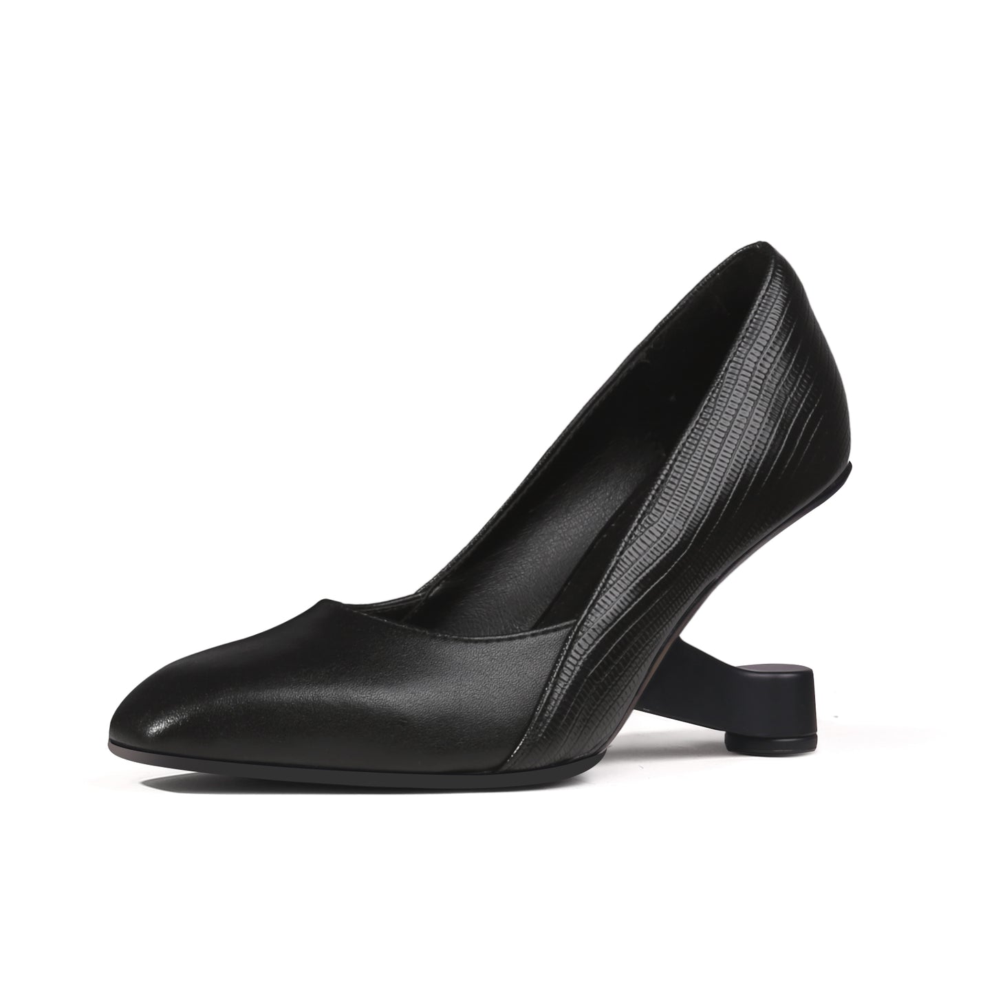 pointed toe high heels all black 2