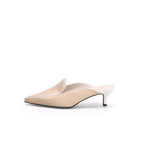 pointed toe kitten mules all apricot 1