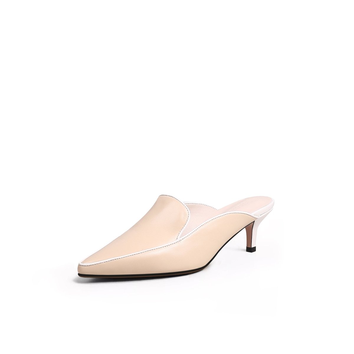 pointed toe kitten mules all apricot 2