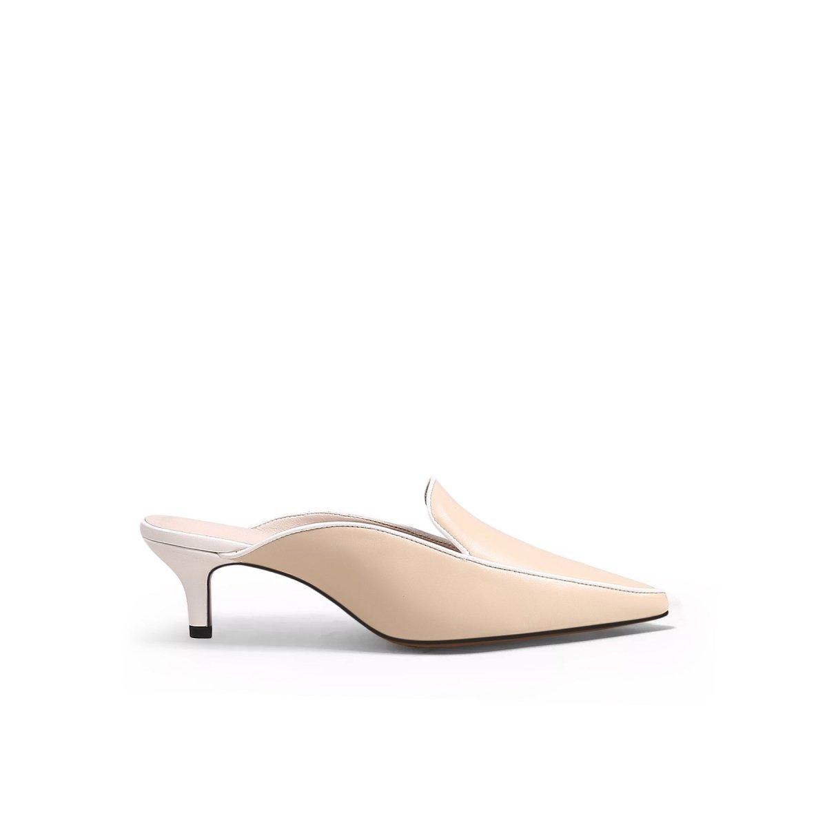 pointed toe kitten mules all apricot 3