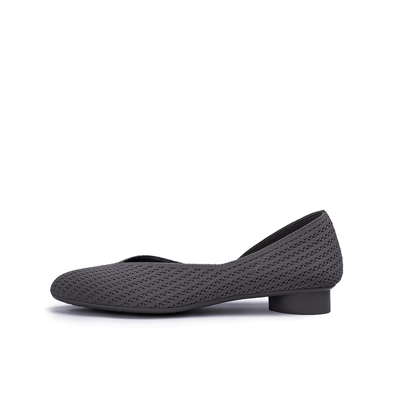 Pointed Toe Knit Ballet Flats – Low Heel Commuter Shoes