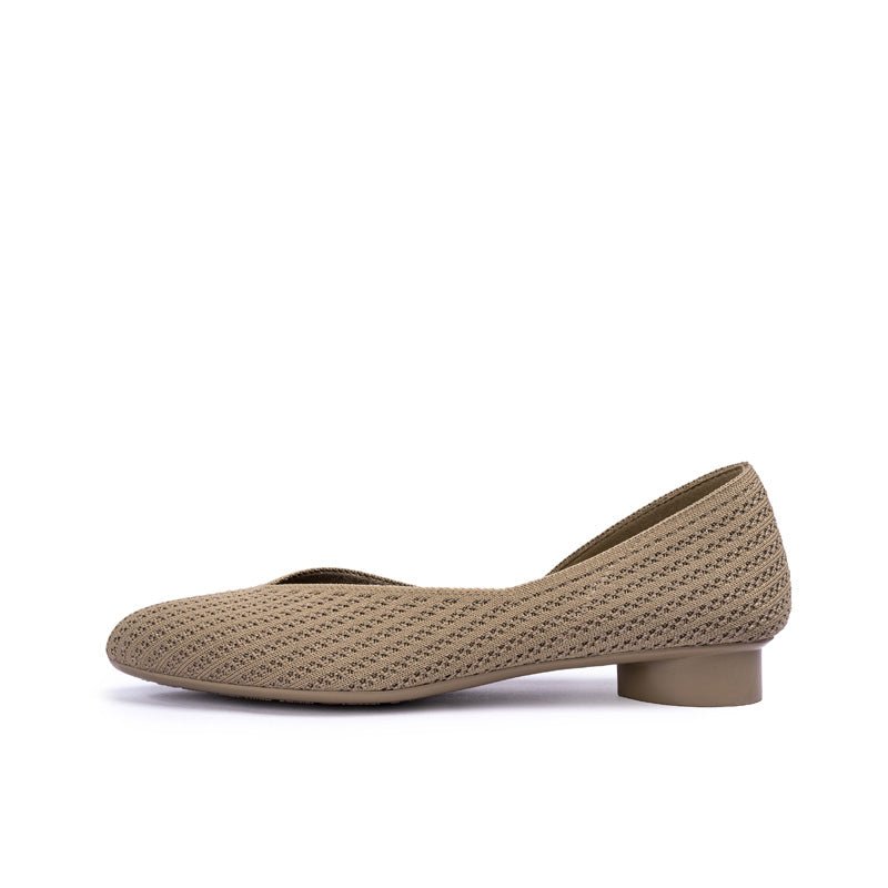 Pointed Toe Knit Ballet Flats – Low Heel Commuter Shoes