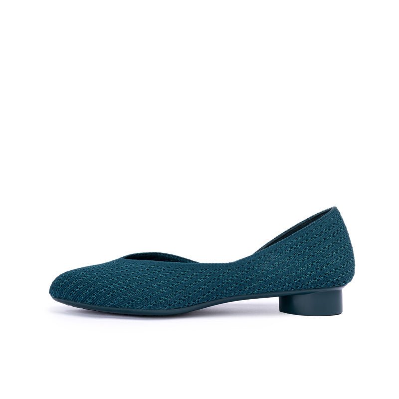 Pointed Toe Knit Ballet Flats – Low Heel Commuter Shoes