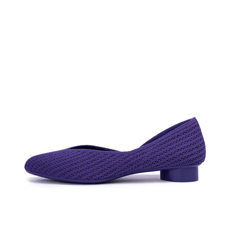 Pointed Toe Knit Ballet Flats – Low Heel Commuter Shoes