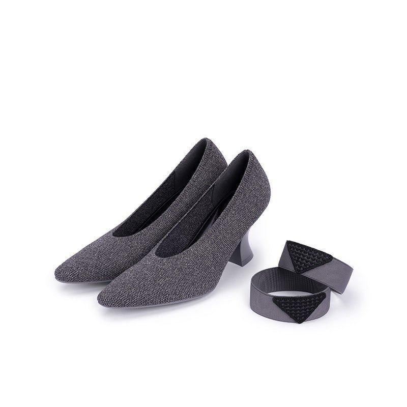 Pointed Toe Knit Pumps – French Chic Block Heel Shoes