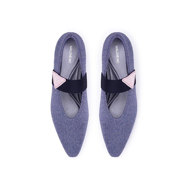 Pointed Toe Knit Pumps – French Chic Block Heel Shoes