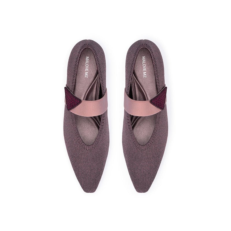 Pointed Toe Knit Pumps – French Chic Block Heel Shoes