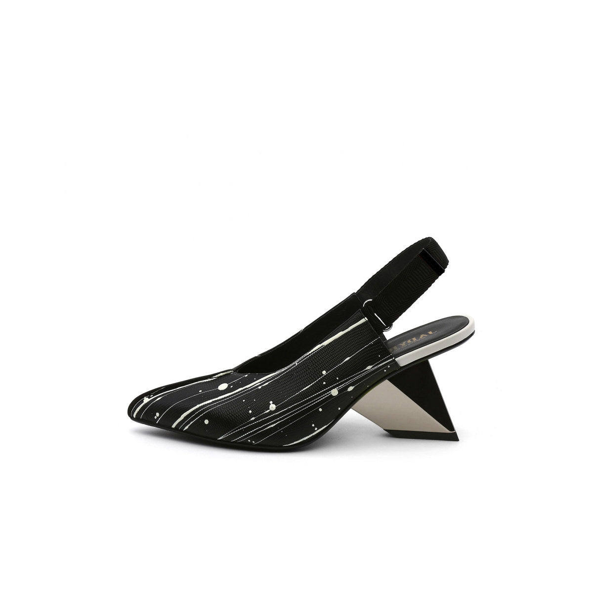 pointed toe leather slingback sandals all stripe 1