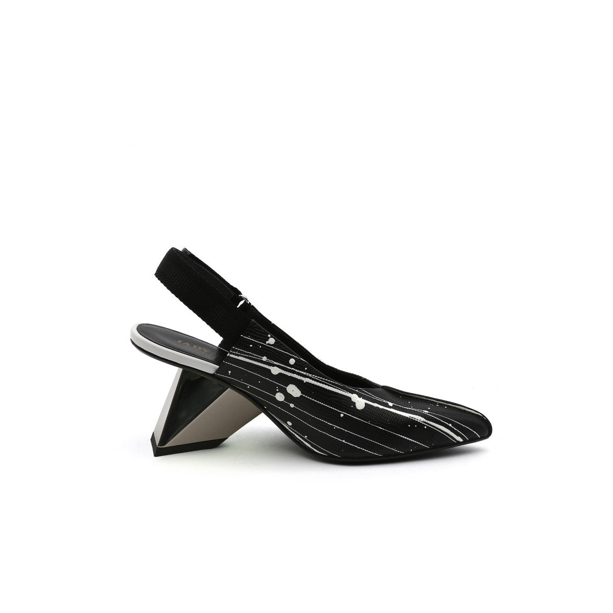 pointed toe leather slingback sandals all stripe 3