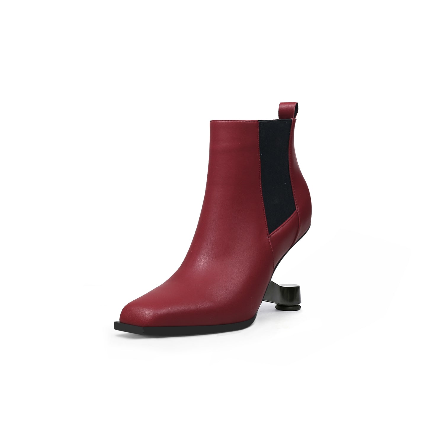 pointed toe panel leather boots all wine 2