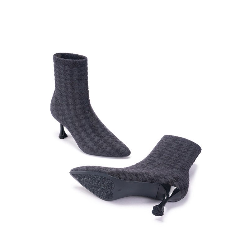 pointed toe stiletto heel stretch ankle boots all charcoal 3