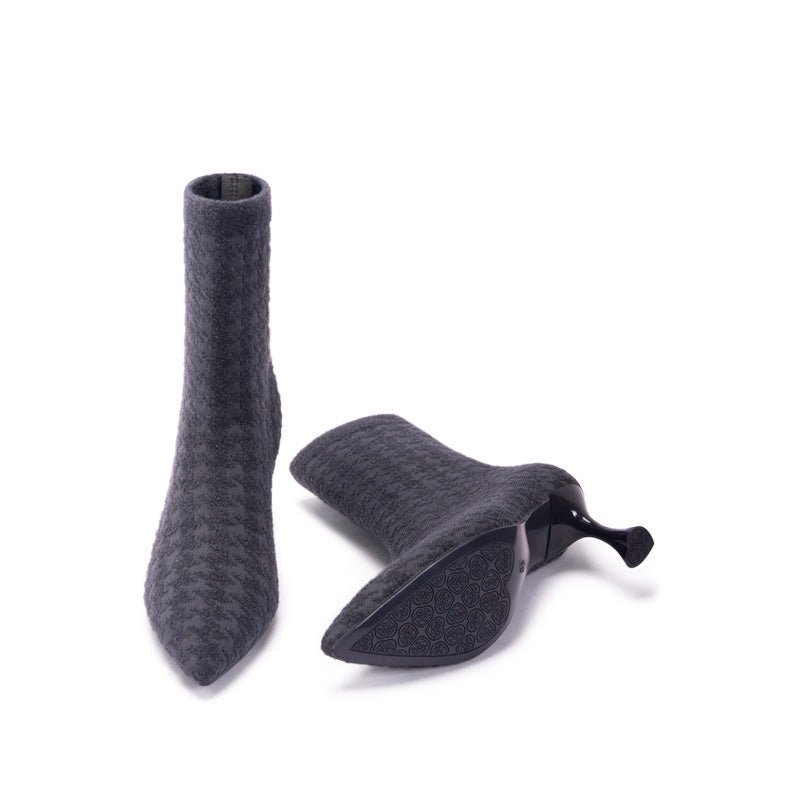 pointed toe stiletto heel stretch ankle boots all charcoal 4