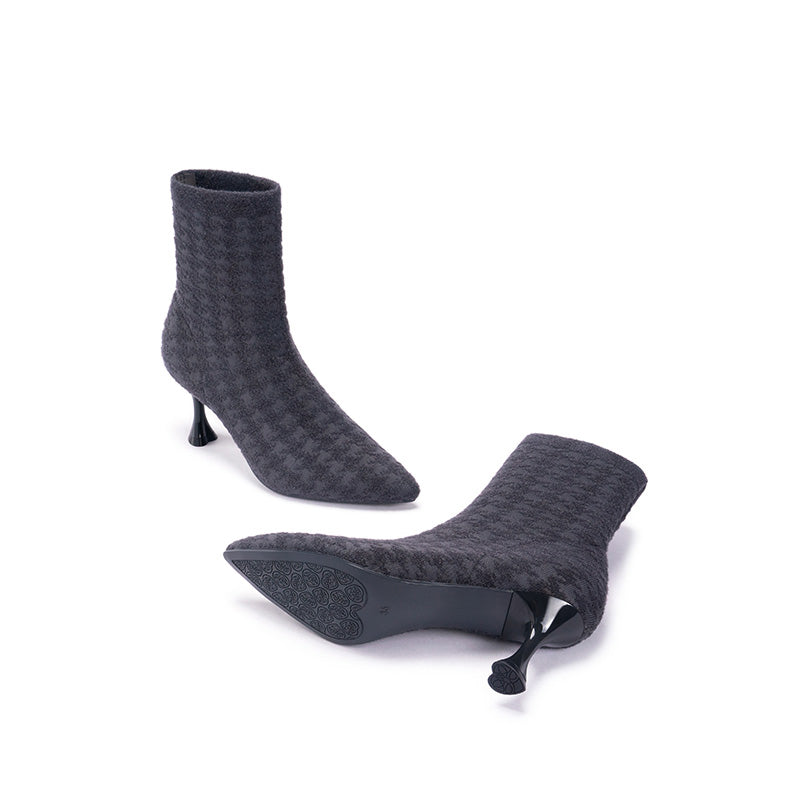 pointed toe stiletto heel stretch ankle boots all charcoal 3