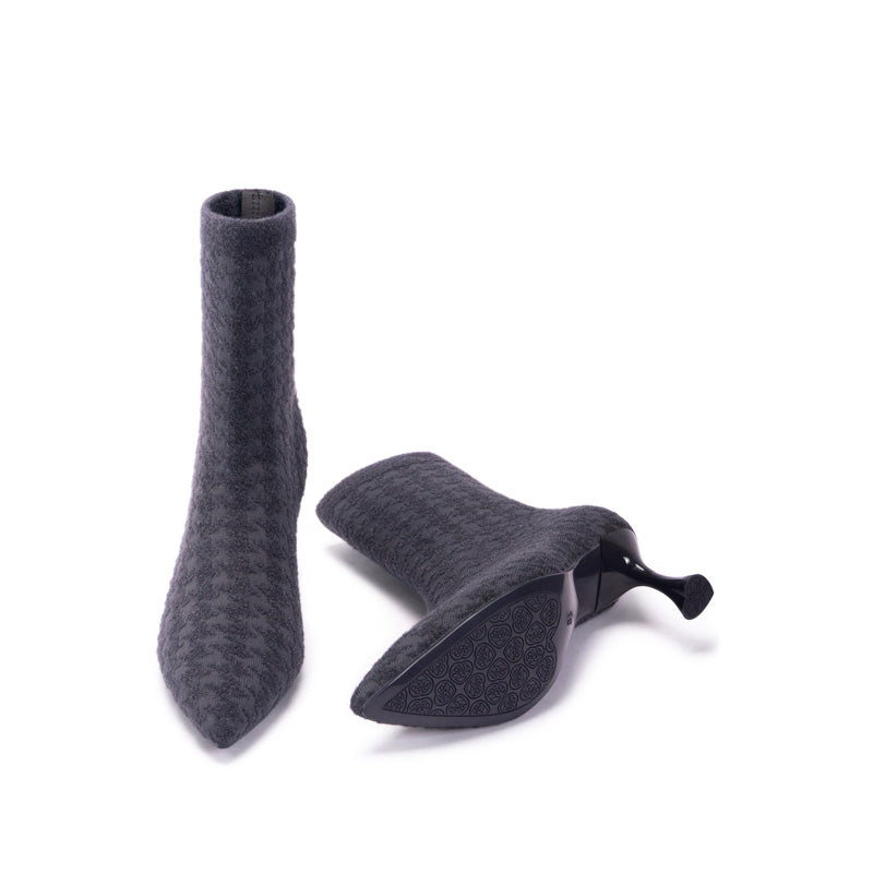 pointed toe stiletto heel stretch ankle boots all charcoal 4