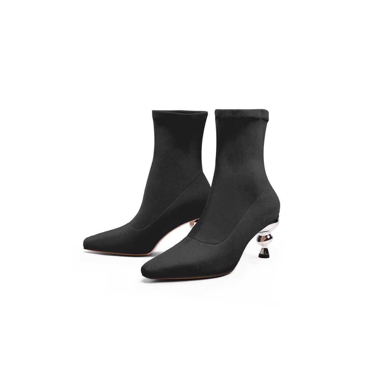pointed toe suede ankle boots all black 6