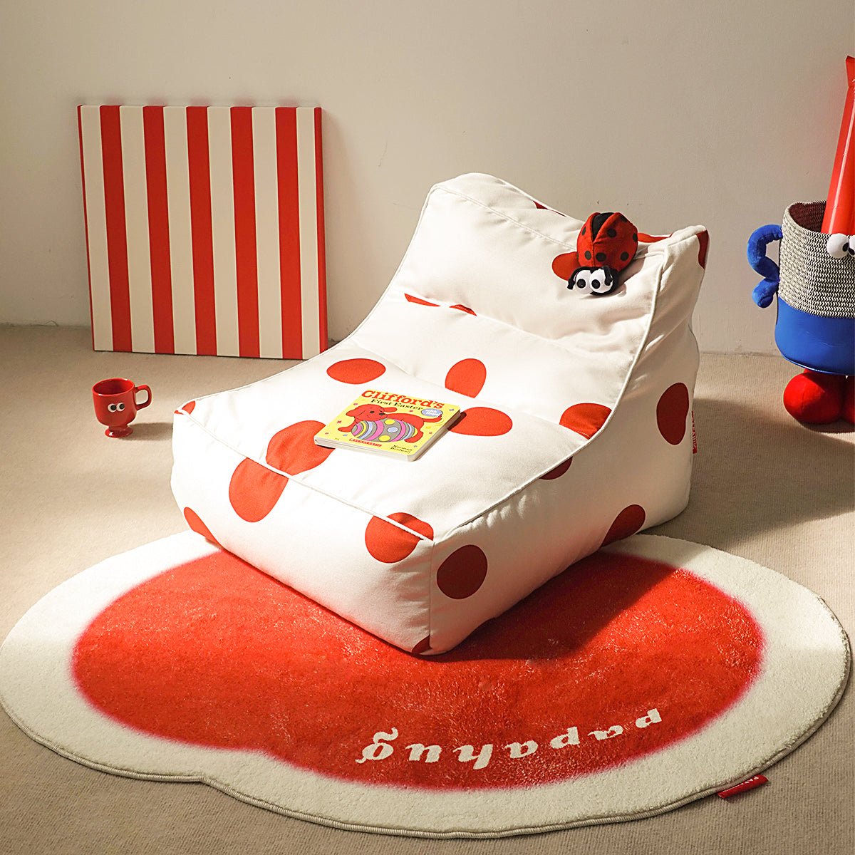 polka dot lady bug bean bag chair all 3