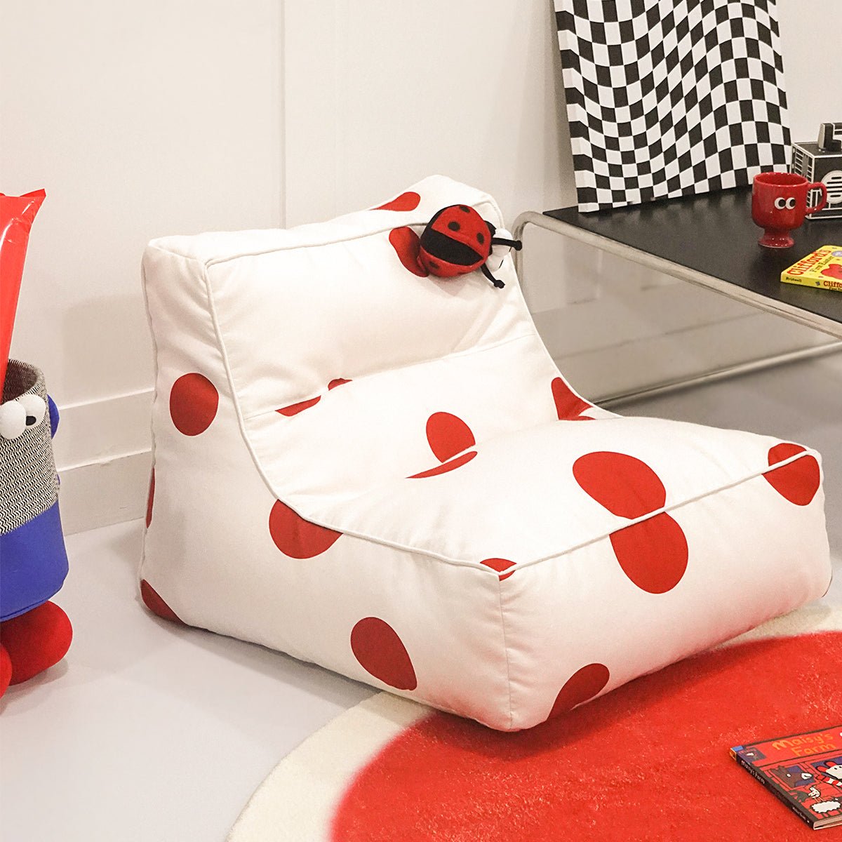 polka dot lady bug bean bag chair all 2