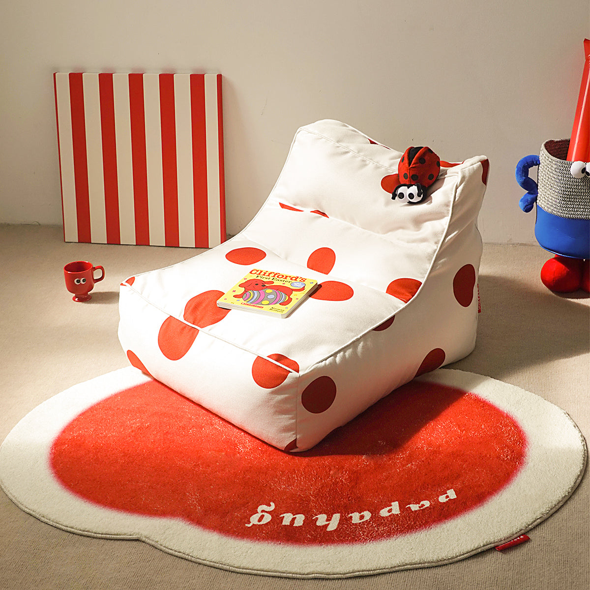 polka dot lady bug bean bag chair all 3