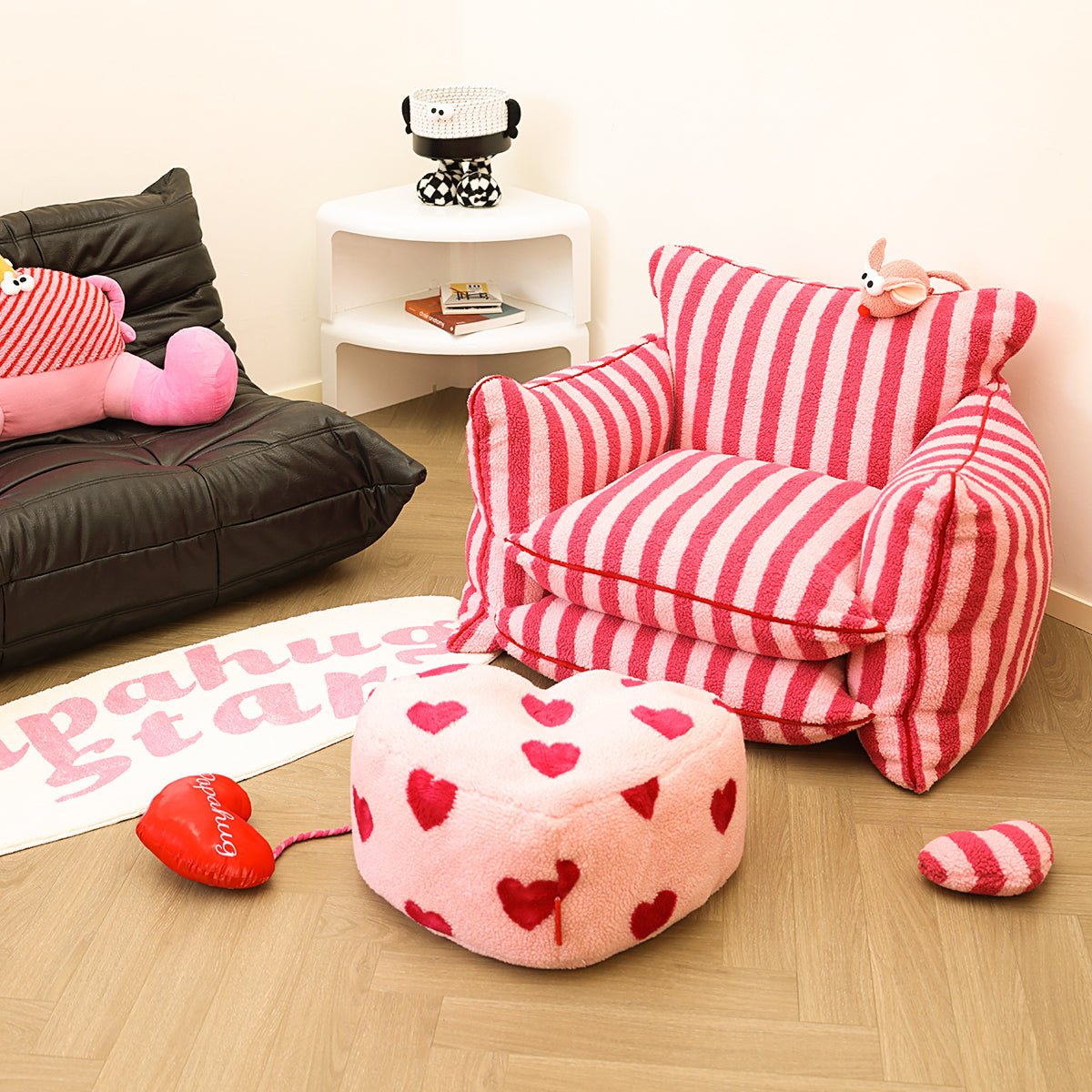 Polka Heart Pink Love Stool - 0cm