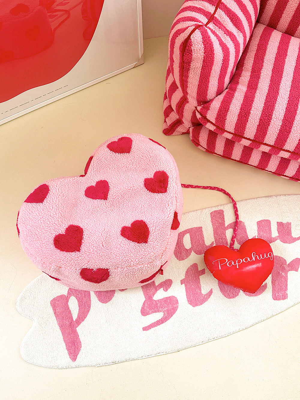 polka heart pink love stool all 2