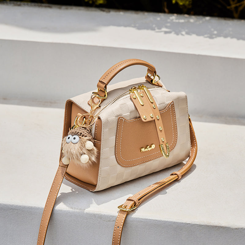 Porto Quilted Leather Top Handle Boston Crossbody Bag