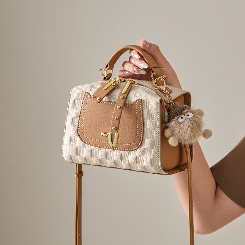 Porto Quilted Leather Top Handle Boston Crossbody Bag