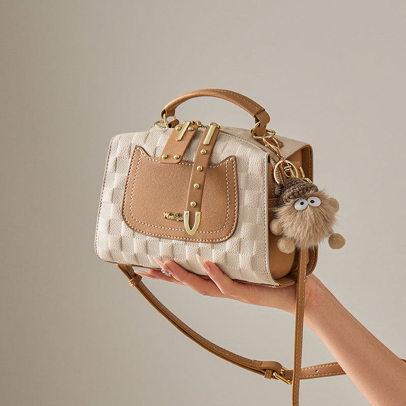 Porto Quilted Leather Top Handle Boston Crossbody Bag