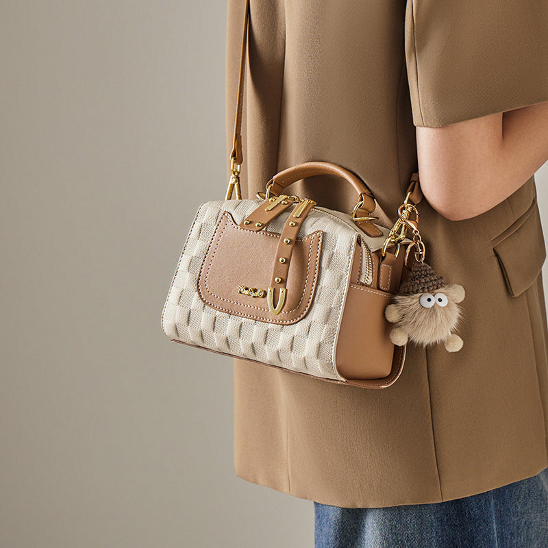 Porto Quilted Leather Top Handle Boston Crossbody Bag