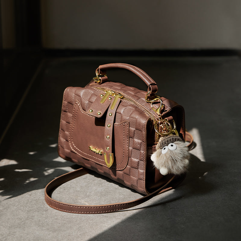 Porto Quilted Leather Top Handle Boston Crossbody Bag