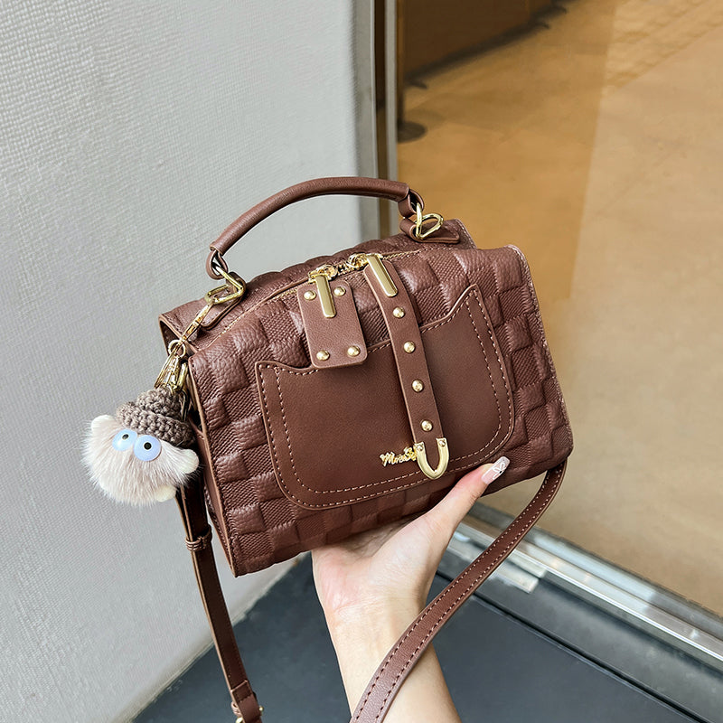 Porto Quilted Leather Top Handle Boston Crossbody Bag