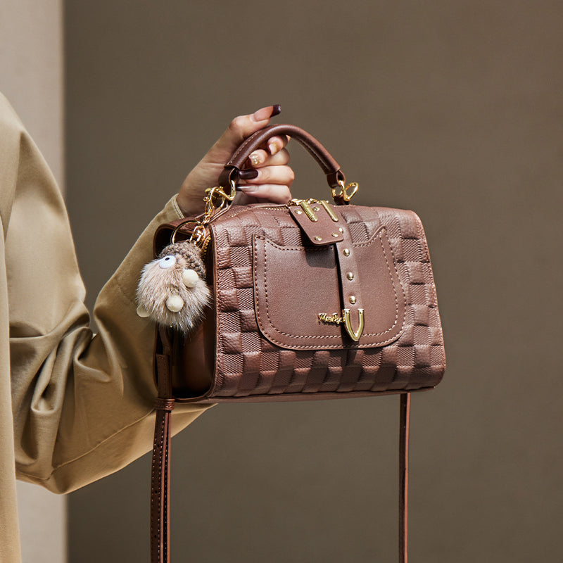 Porto Quilted Leather Top Handle Boston Crossbody Bag