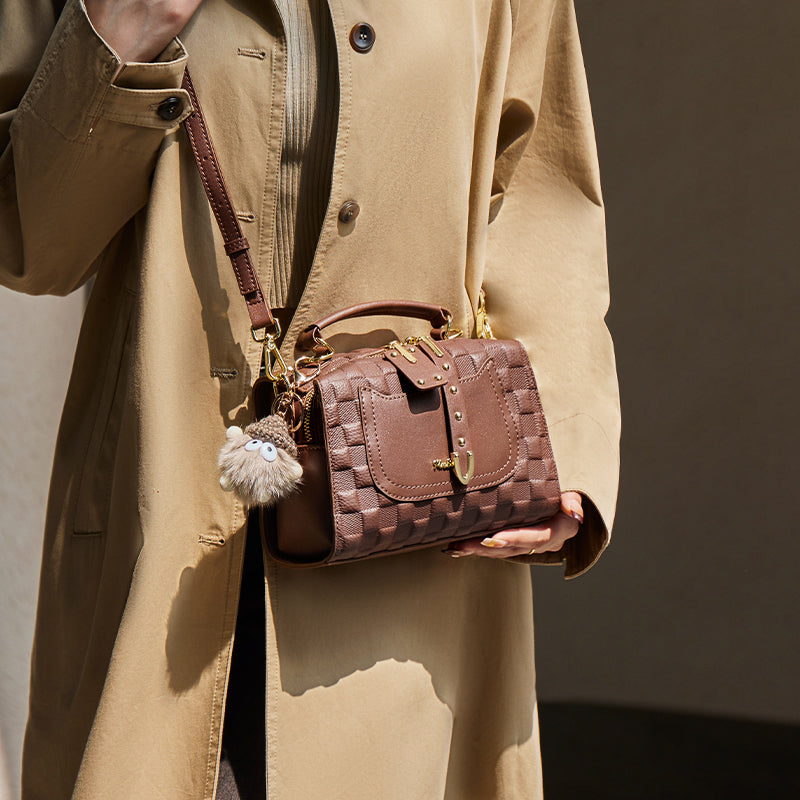 Porto Quilted Leather Top Handle Boston Crossbody Bag