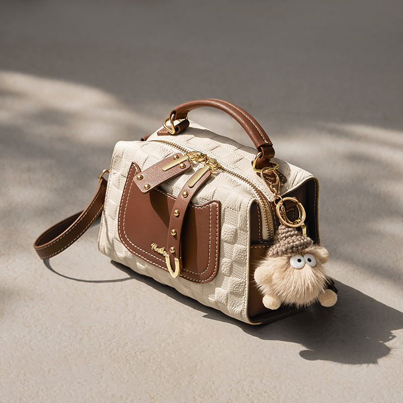 Porto Quilted Leather Top Handle Boston Crossbody Bag