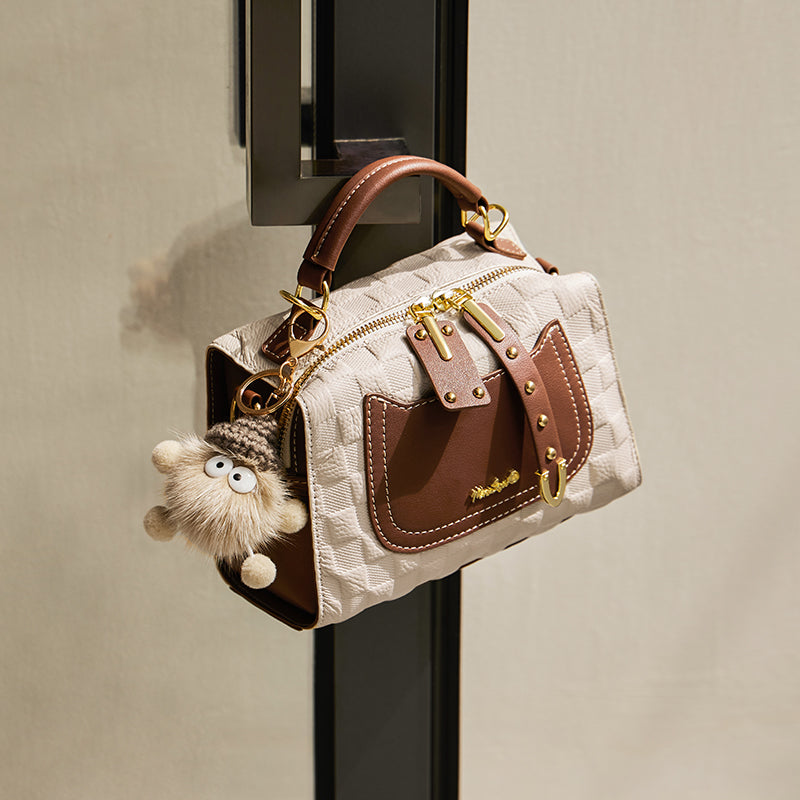 Porto Quilted Leather Top Handle Boston Crossbody Bag