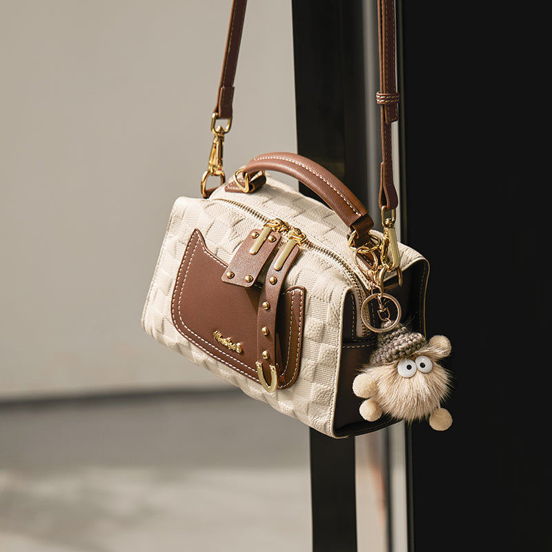 Porto Quilted Leather Top Handle Boston Crossbody Bag