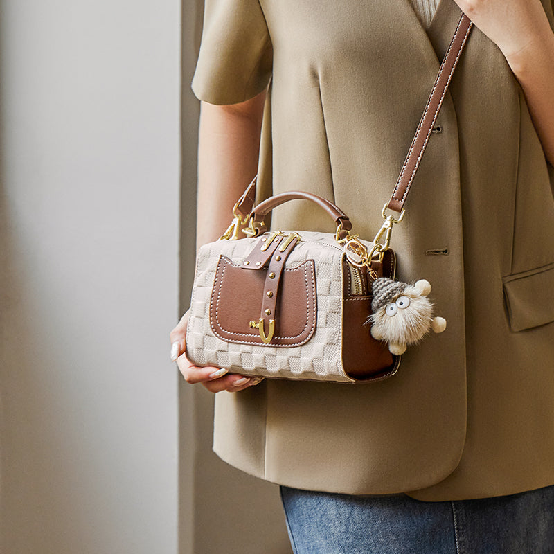 Porto Quilted Leather Top Handle Boston Crossbody Bag