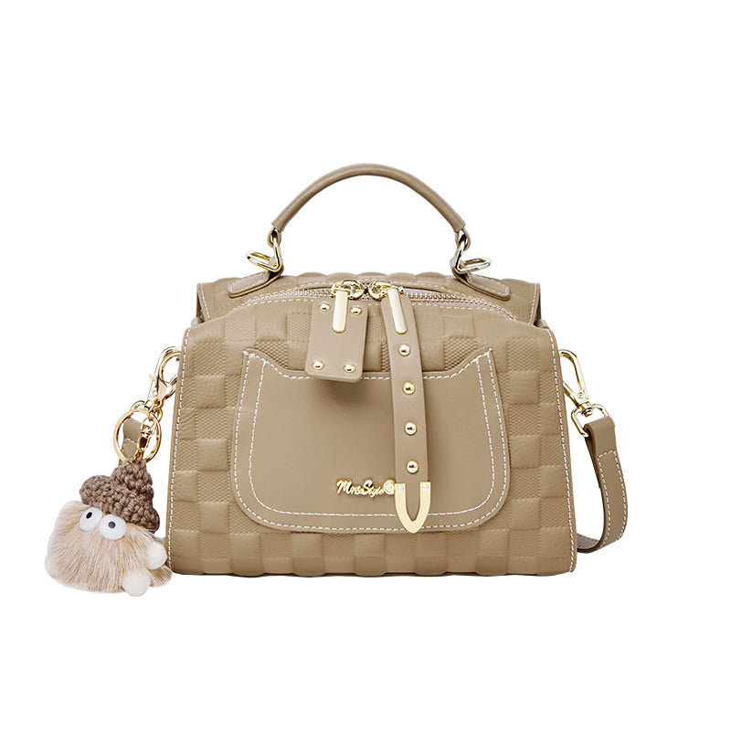 Porto Quilted Leather Top Handle Boston Crossbody Bag