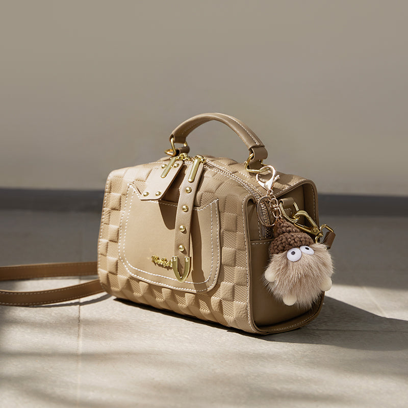 Porto Quilted Leather Top Handle Boston Crossbody Bag
