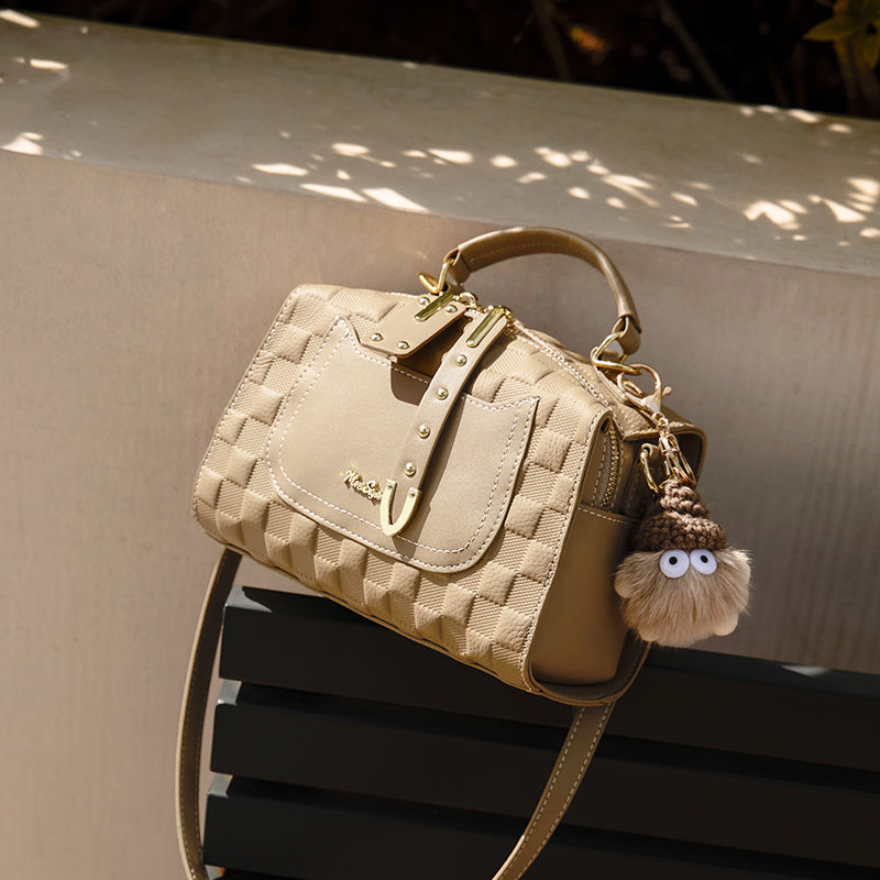 Porto Quilted Leather Top Handle Boston Crossbody Bag