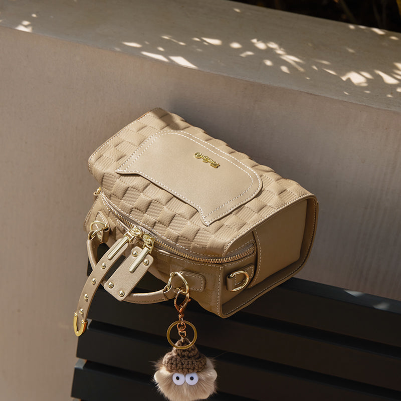 Porto Quilted Leather Top Handle Boston Crossbody Bag