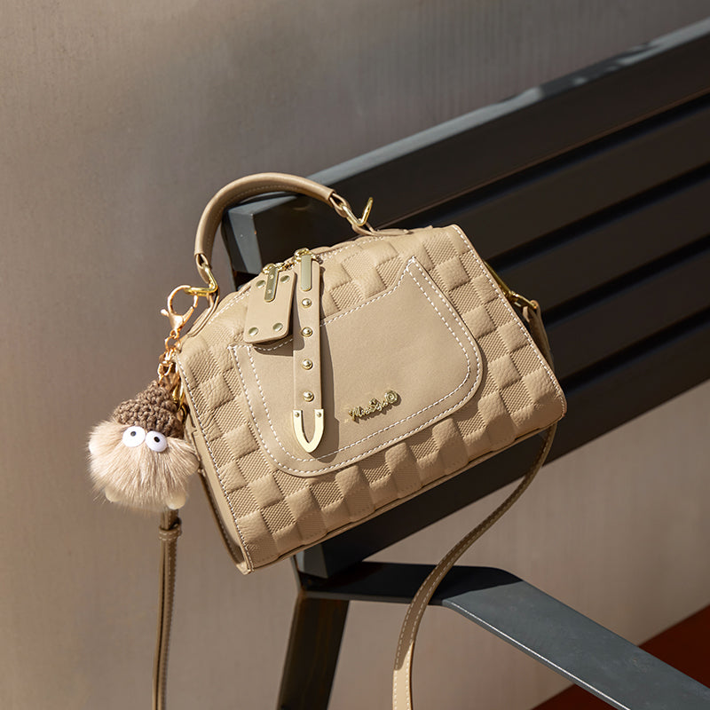 Porto Quilted Leather Top Handle Boston Crossbody Bag