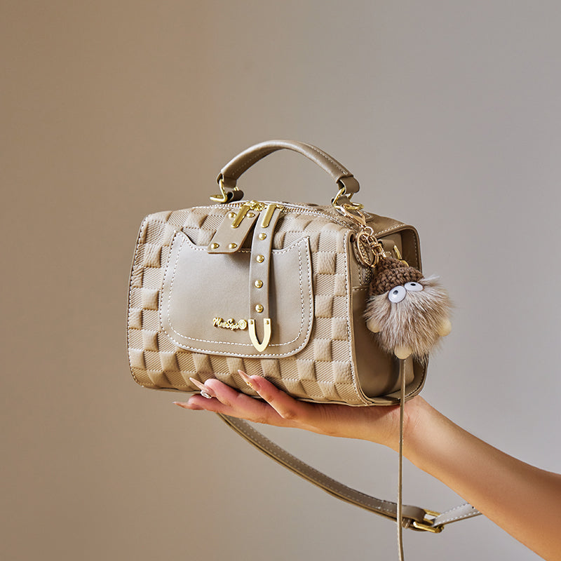 Porto Quilted Leather Top Handle Boston Crossbody Bag