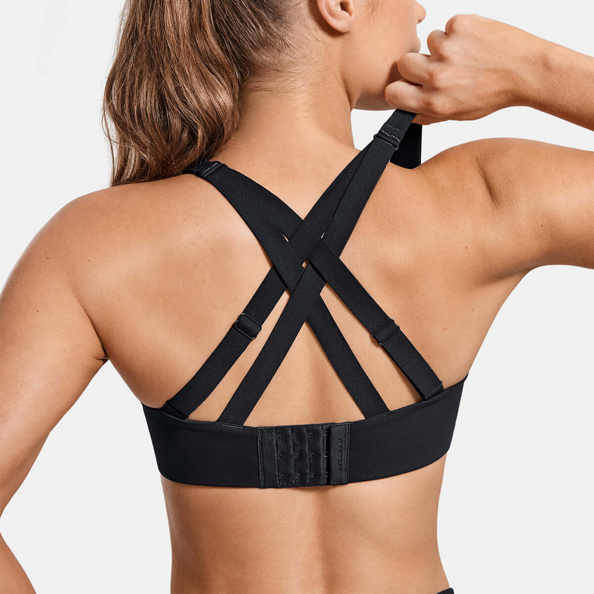 power on molded cup strappy racerback wireless bra all black 2
